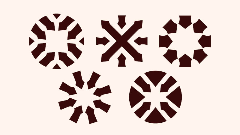 A collection of arrow mosaics.